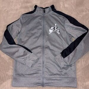 Jordan Kid’s Gray Track Jacket with Black Accents Size Large